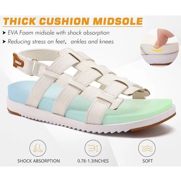 KuaiLu Womens Fashion Orthopedic Walking Sandals for Women 2025 Arch Support 8.5 - Picture 8 of 11